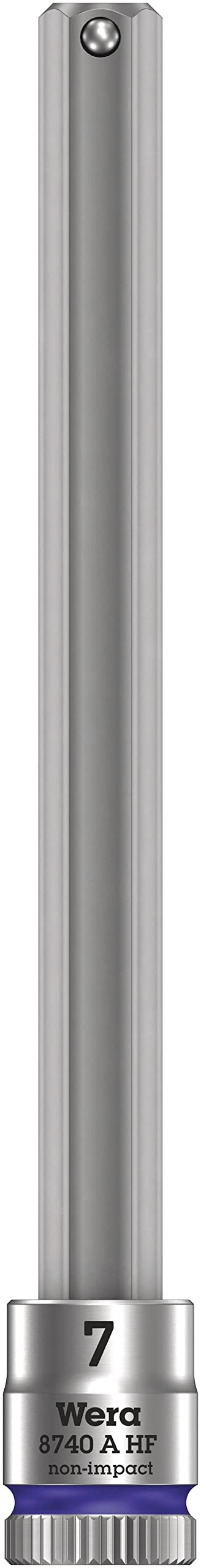 'Wera 05003342001 8740 Cyclops A HF Bitnuss with 1/4 Inch Drive, 7, 0 x 100 mm with Holding Function, 7, 0 x 100 mm, Purple