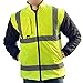 High Visibility Safety Reflective Jacket 7-in-1 Waterproof Work Coat Class 3 High Visibility Hoodie with Detachable Hook(XL)