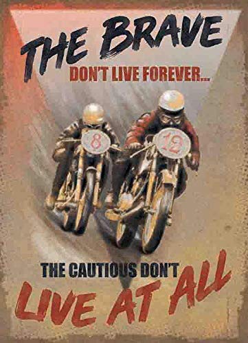 Small (150 x 200mm) Metal Sign - The Brave don't live forever