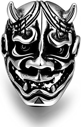 Embossed Dark Gargoyles Evil Demon Devil Stainless Steel Ring Band for Men Size 9