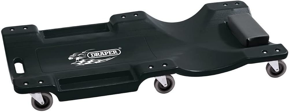 Draper 81908 Mechanic's Creeper 120kg Max Weight 6 Castors PVC Comfort Headrest