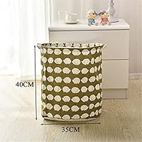 SHUIEDWSLD 40 50 cm New Large Cartoon Folding Laundry Basket Stripe Cotton Storage Barrel Dirty Clothes Laundry Basket Toy Storage Bucket Hedgehog