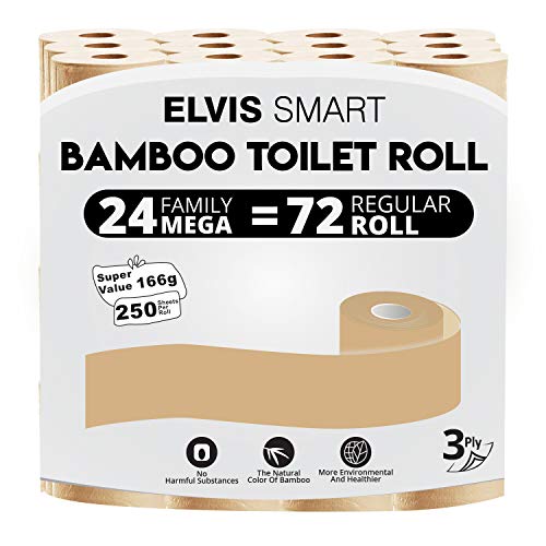 Elvissmart-Ultra-Soft-Bamboo-Toilet-Paper-24-Mega-Roll-72-Regular-Roll-250-SheetsRoll-6000-Total-Bath-Tissue