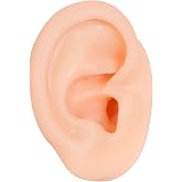 Silicone Left Ear Model for Piercing Practice and Jewelry Display | Soft Flexible Silicone, Acupuncture Training, Realistic Anatomy, 2.5 x 2.0 inch Size, Teaching Aid