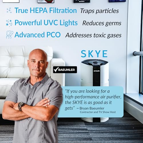 Air Health Skye 5 Stage Air Purifier, Features Ultraviolet Light (UVC), H13 True Hepa, Carbon, PCO, Smart Wifi, Auto Mode, Quiet, Removes 99.97% of Particles, Smoke, Mold, Pet Dander, Dust, Odors