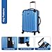 Lucas Outlander Carry On Hard Case 20 inch Expandable Rolling Suitcase With Spinner Wheels (20in, Blue)
