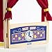 Guidecraft Wooden Tabletop Puppet Theater For Kids - Toddler's Foldable Dramatic Play Imaginative Theater W/ Chalkboard, Curtains and Clock
