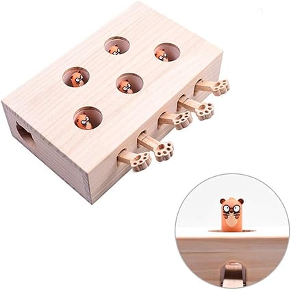 Djflight Jouet Interactif Pour Chat Bois Jouet Taupe