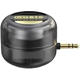 YAGOUBY Mini Portable Plug-in Speaker, 3.5mm AUX Audio Jack Sound Amplifier, Loud Volume Booster for Phone Calls, Tablet, MP3, Musical Instruments, Pocket Size Design, No Bluetooth, No Cable Needed
