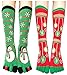 Ayliss 4/8 Pair Womens Five Toes Christmas Socks Winter Warm Stretchy Crew Socks,4 Pairs