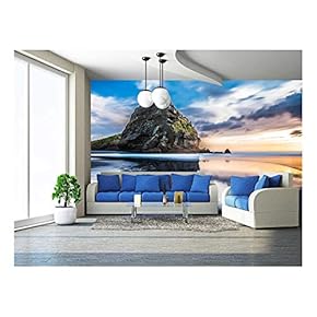 Piha Beach at Sunset Auckland, New Zealand - Removable Wall Mural | Self-Adhesive Large Wallpaper - 66x96 inches
