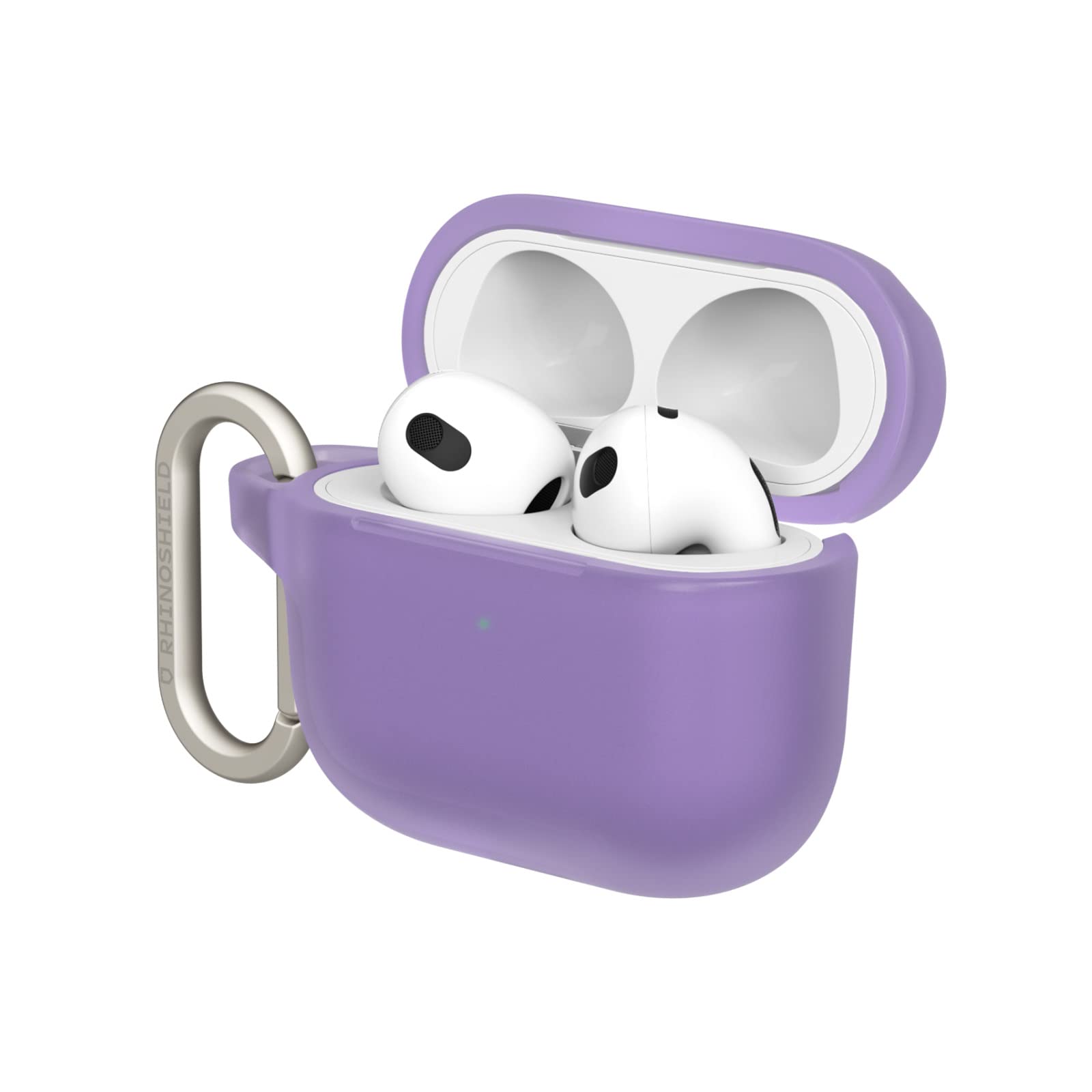 RHINOSHIELD AirPods Case with Carabiner Compatible with Apple [AirPods 3] | Military Grade Drop Protection, Scratch Resistant, Wireless Charging - [Violet, Standard Set]