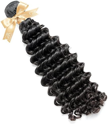 GoldRose Beauty Grade 7A Brazilian Virgin Deep Wave 1 Bundle 22 Inches Natural Black Color