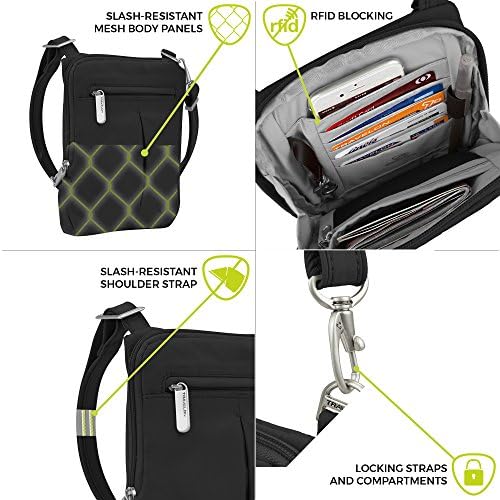 Travelon Anti-Theft Classic Light Mini Crossbody Bag, Black 3 Travelon Anti-Theft Classic Light Mini Crossbody Bag, Black