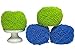 Dish Scrubber Brush With Detachable Handle - Scratch-Free Hard Polyester Sponge Set for Pot, Pan, Plate Scrub - 4 Pack Scourer (Green Blue)