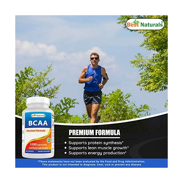 Best-Naturals-BCAA-Branch-Chain-Amino-Acid-3200mg-per-Serving-200-Capsules-Pharmaceutical-Grade-100-Pure-Instantized-Formula-PrePost-Workout-Bodybuilding-Supplement-Boost-Muscle-Growth Best Naturals BCAA Branch Chain Amino Acid, 3200mg per serving, 200 Capsules - Pharmaceutical Grade - 100% Pure…