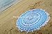 Blue Ombre Round Mandala Beach Towel Tassel Fringing Beach Throw Roundie Yoga Mat Table Cloth Wall Tapestries