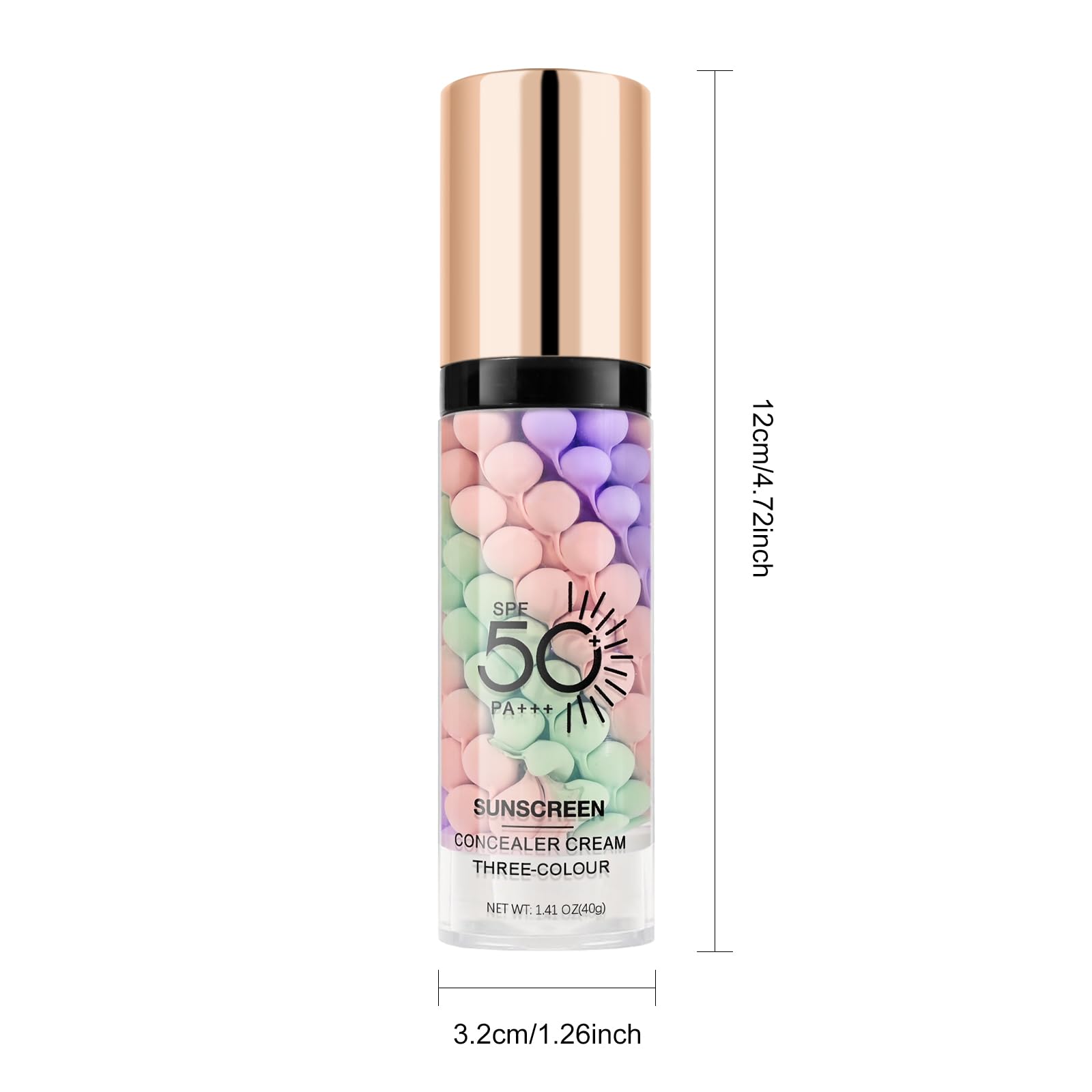 KYDA Color Correcting Primer,SPF Makeup 50 PA+++,Color Correcting Serum, Moisturizing Makeup Primer, One Step Brightening Primer to Even Skin Tone, Oil Control Skin Corrector,Purple Pink Green