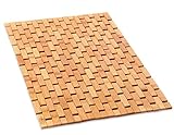Natural Bamboo Wood Bath Mat: Wooden Door Mat/Kitchen Floor Rug - Bathroom Shower and Tub Mats