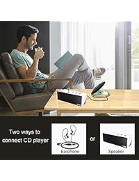 Reproductor de CD portátil HOTT pequeño Walkman reproductor de CD con pantalla LED, protección antideslizante, a prueba de golpes, compacto reproductor de música con auriculares y cable USB.