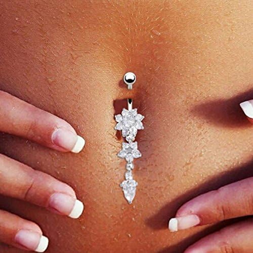 Belly Button Ring, 2019 Body Dangle Ball Barbell Bar Belly Button Navel Ring Stainless Steel Belly Button Rings