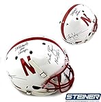 Mike Rozier, Eric Crouch, and Johnny Rodgers Autographed/Signed Nebraska Cornhuskers Schutt Full Size NCAA Helmet with "Heisman" Inscriptions