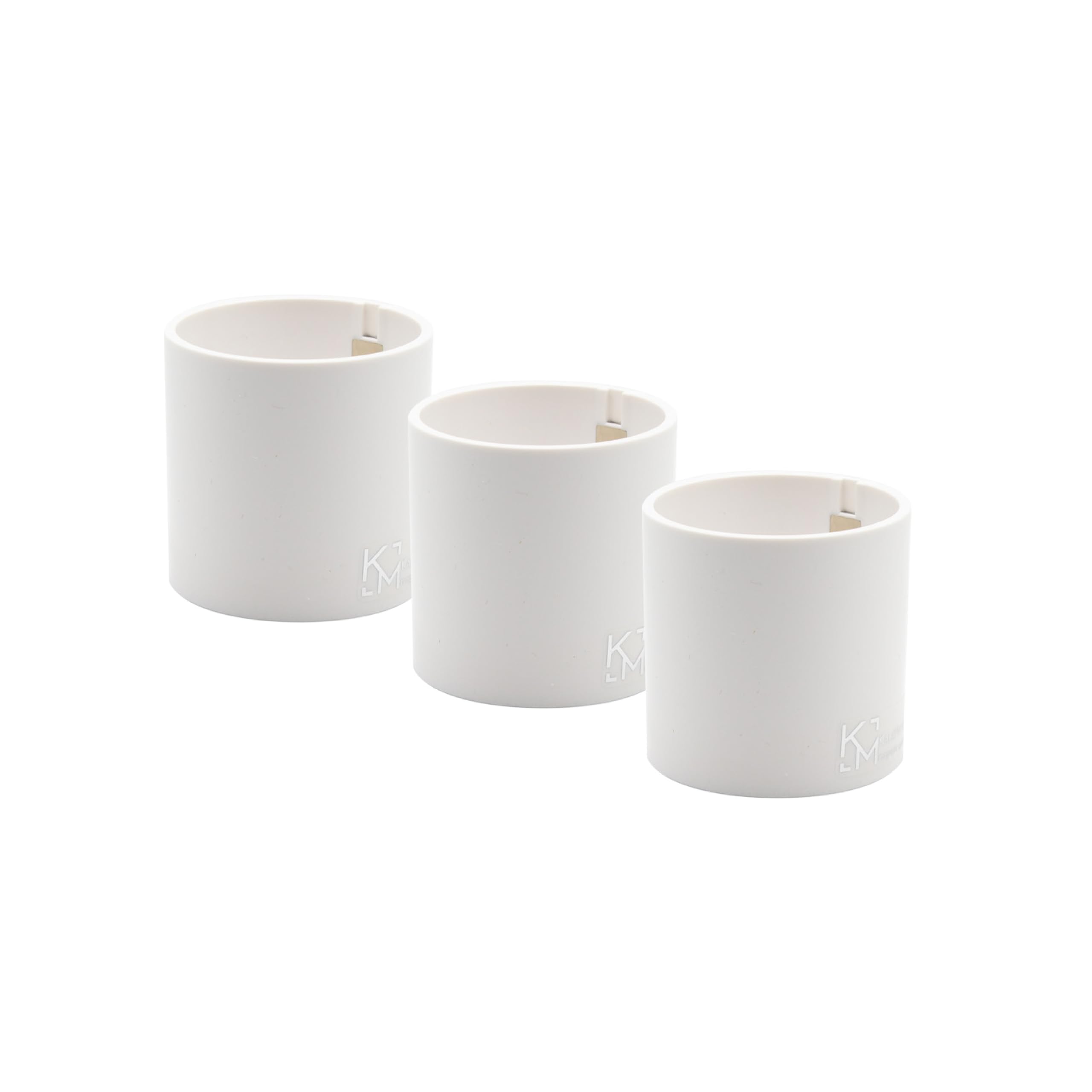 KalaMitica - Toothbrush Holder, Pen Holder, Kitchen Utensils Holder - Magnetic Containers to Save Space with Style - Set of 3 Cylinders - White