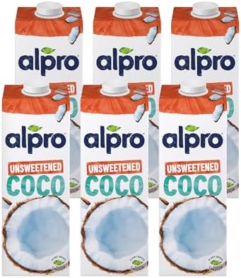 Alpro Coconut Unsweetened Drink, 100% Plant-Based, Lactose Free - 6x1L ...
