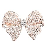 Binmer(TM)Women Shine Rhinestone Girls Hairpin Bowknot Pearl Hair Clip Summer Joker Barrettes Headwear Accessories (Gold)