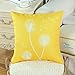 CaliTime Pack of 2 Canvas Throw Pillow Covers Cases for Couch Sofa Home Decoration Solid Dandelion Print Both Sides 18 X 18 Inches Vibrant Yellow