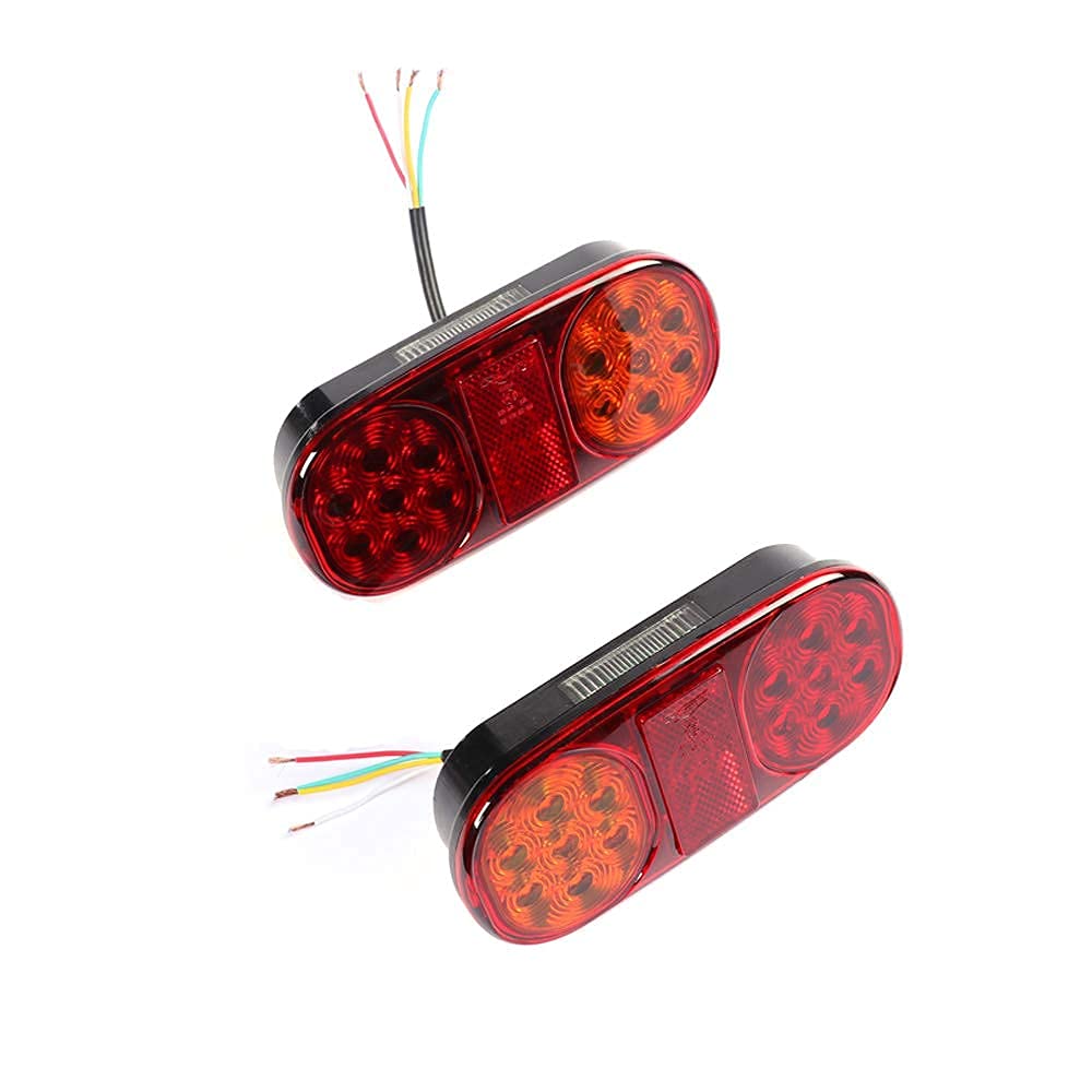 ETUKER LED Trailer Tail Lights With License Plate Lamp - 12V Universal Waterproof Indicator Light for Caravan/Truck/Boat (1 Pair)