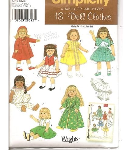 dresses for dolls patterns Amazon.com: Simplicity 8280 American Girl Doll Dress Sewing Patterns for  18'' Dolls : Arts, Crafts & Sewing
