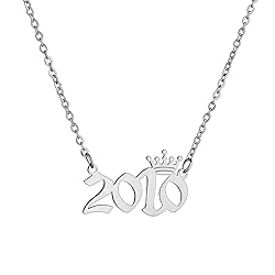 MICOMAKA Birth Year Number with Crown Necklace,Old