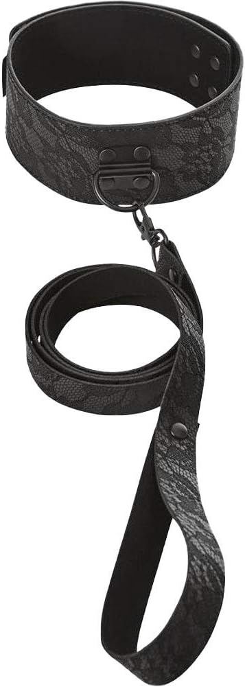 Sportsheets Sincerely Smooth Lace Effect Locking Collar & Leash, 0.3 kg, Purple, 19.75 inches (50.165cm)