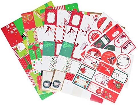 130 Christmas Greeting Stickers for Gifts, Cards, Postcard, Envelops, New Year Celebration