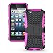 iPod Touch 6 Case,iPod Touch 5 Case, SLMY(TM) Heavy Duty Dual Layer Shockproof / Impact Resistance Hybrid Rugged Cover Case with Built-in Kickstand for Apple iPod Touch 5 6th Generation Hot Pink