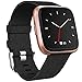Maledan Compatible with Fitbit Versa Bands Women Men Large Small, Woven Fabric Accessories Strap Wrist Band Replacement for Versa Smart Watch, Black, Large Size
