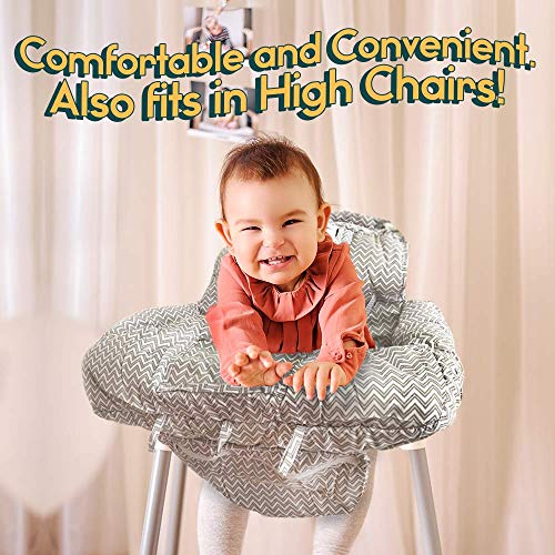Shopping Cart Cover, 2 in 1 Baby Grocery Cart Seat Cover and High Chair Cover for Kids and Toddlers