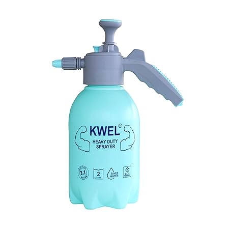 KWEL Heavy Duty Garden Pump Pressure Sprayer 2.2 Liter Capacity Water Mist Spray Bottle for Herbicides, Pesticides, Fertilizers, Plants, Flowers - Blue