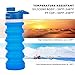 Anntrue Collapsible Water Bottle Food-Grade Silicone Portable Leak Proof Travel Water Bottle, 18oz(Sky Blue)