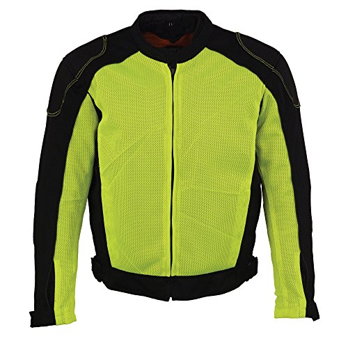 Milaukee Performance-Men's High Visibility Mesh Racer Jacket w/ Removable Rain Jacket Liner-BLK/NEON GREEN-MD