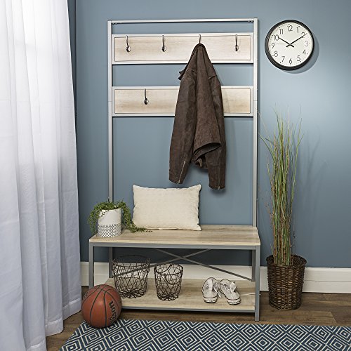 New 72 Inch Tall Hall Tree White Oak Color LAVORIST