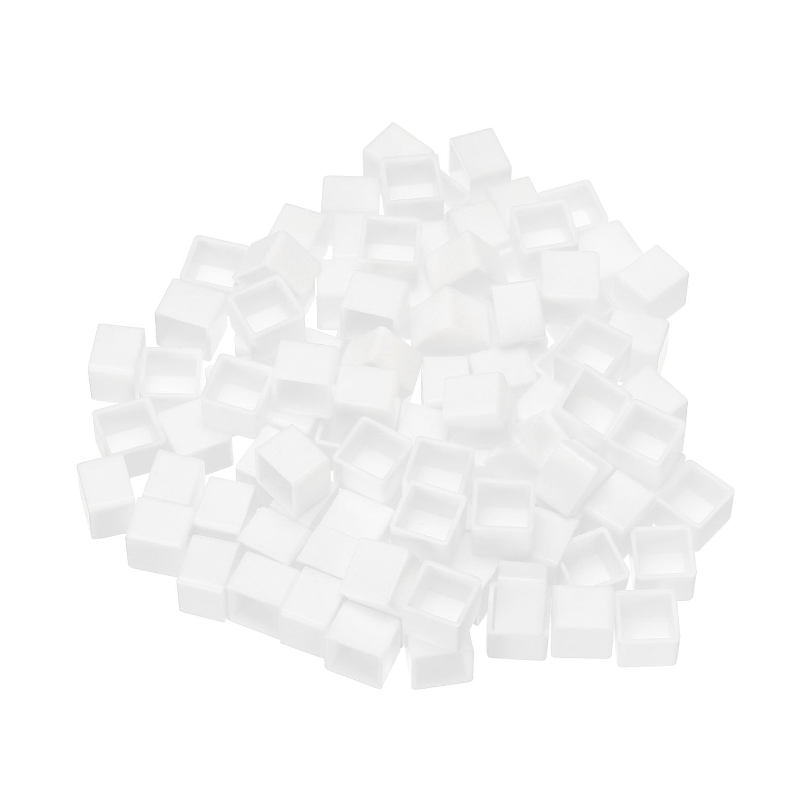 PATIKIL 1ml Watercolor Pans, 100 Pack Empty Half Pans Plastic Watercolor Tins for Watercolor Oils Acrylic Painting Travel Tin Case Palette Style 3, White