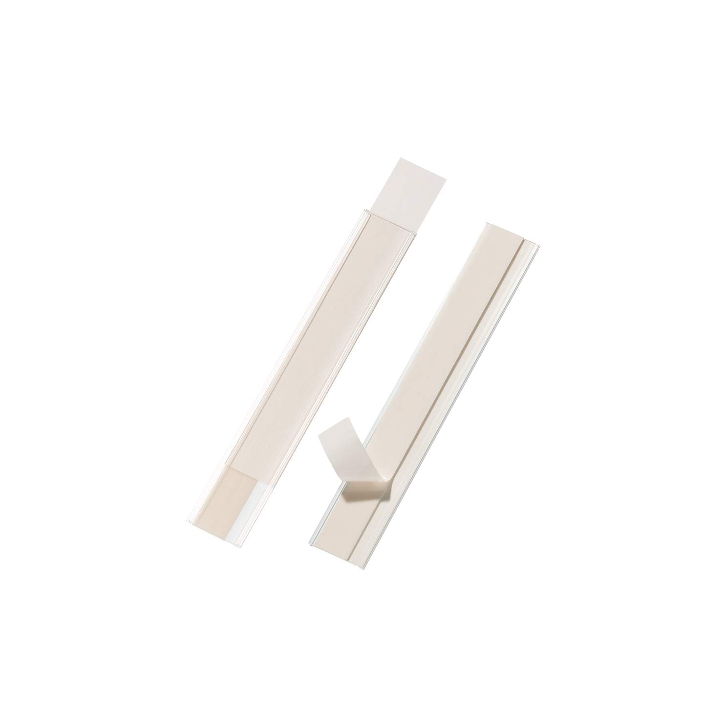 Durable SCANFIX® Self-Adhesive Ticket Holder, Scannable EPOS Ticket Strip Holder, 200 x 30mm, Pack of 50, ideal for Retail and Warehouse Shelving