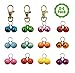 Bemix Pets Cat Collar Bells, 24-Pack, Dog Collar Bells, Loud Or Soft, Pet Bells for Potty Training, Colors (Red, Blue, Orange, Green, Pink, Purple) Matching Collars