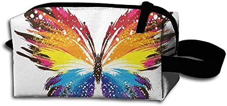 Artwork Butterfly Portable Pencil Bag Coin Purse Pouch Stationery Storage Organizer Case Cosmetic Makeup Brush Holder With Durable Zipper For Students Office
