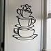 ShungHO Creative Coffee Cup Wall Decal Stickers Wall Decoration for Dining Room,Sitting Room and Kitchen