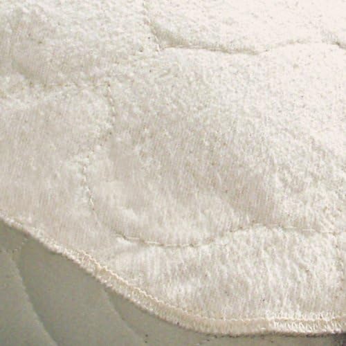 Certified Organic Flannel Oval Crib Mattress Protector Pad (Fitted) - 27 x 47 x 4 Inches
