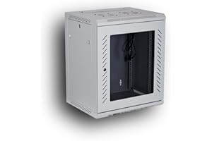 Kenuco 9U WHITE Wall Mount Rack Server Cabinet Data Network Enclosure 19-Inch Server Network Rack with Locking Glass Door 16-Inches Deep (WHITE 9U)