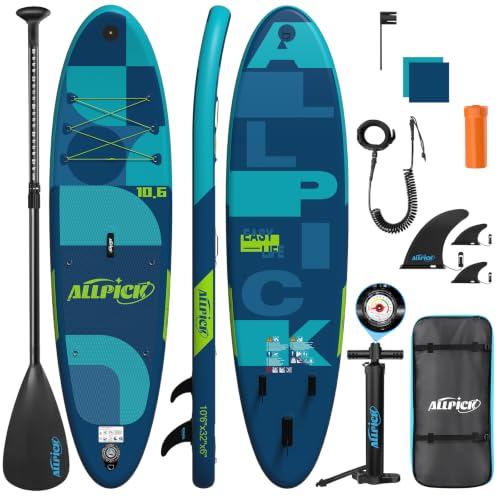 ALLPICK Stand Up Paddling Board Aufblasbar, SUP Set, 200kg (Blau Modul)